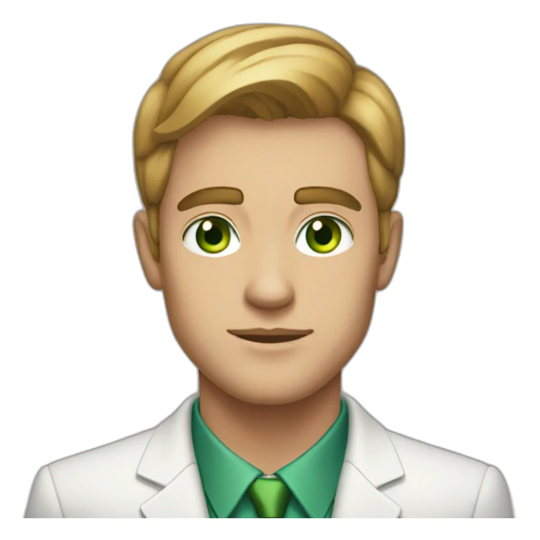 A 25-year-old man with green eyes In a classic suit sticker
