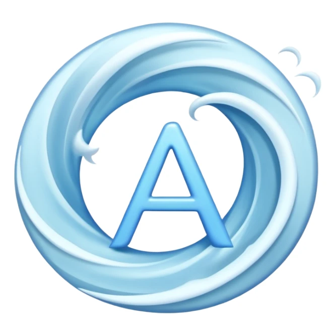 Letter A between two winds sticker