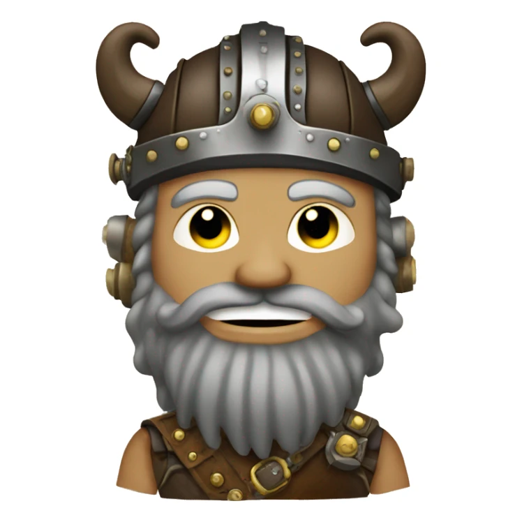 Waving Viking Emoji in Steampunk Style sticker