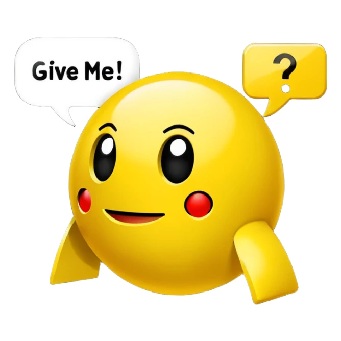 I want classic Pac man showing the phrase: "Give me more information!!!"
It should show the strong desire to learn more, to get more information about the discussed topic, to collect more data...
It must highlight the DATA and INFORMATION is what I want. sticker