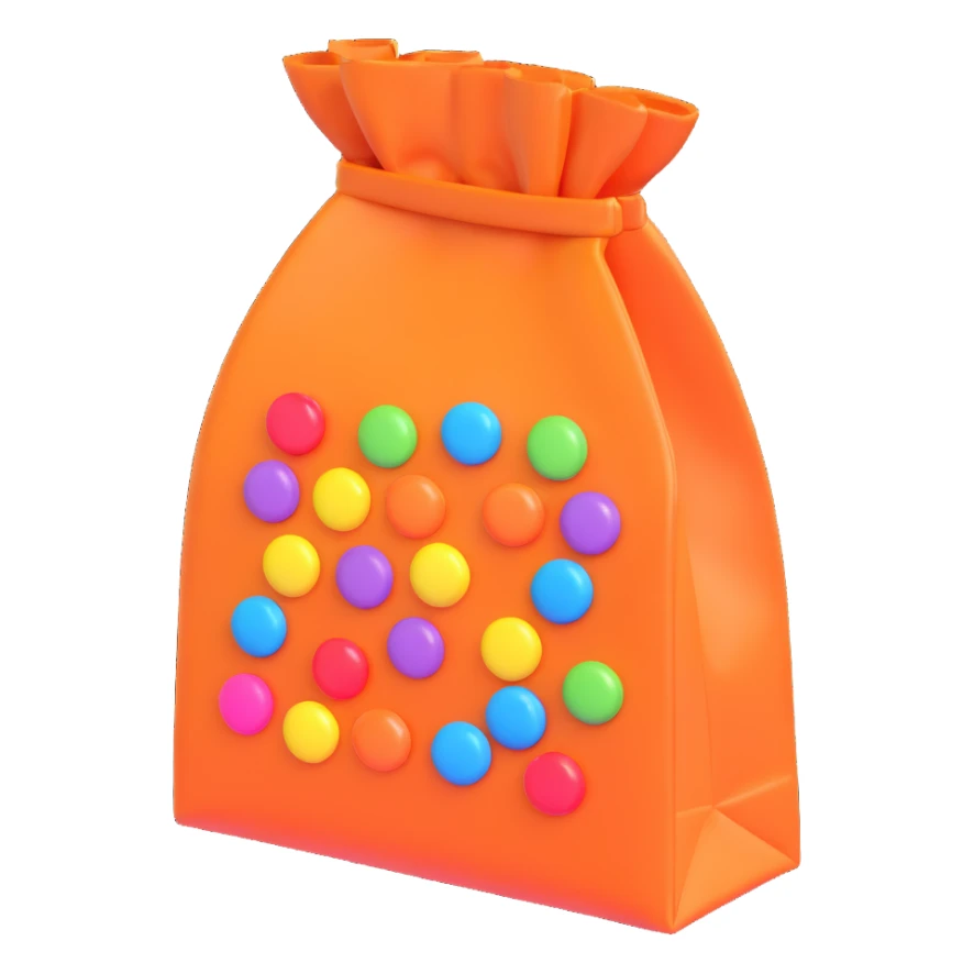 bag with candy sticker