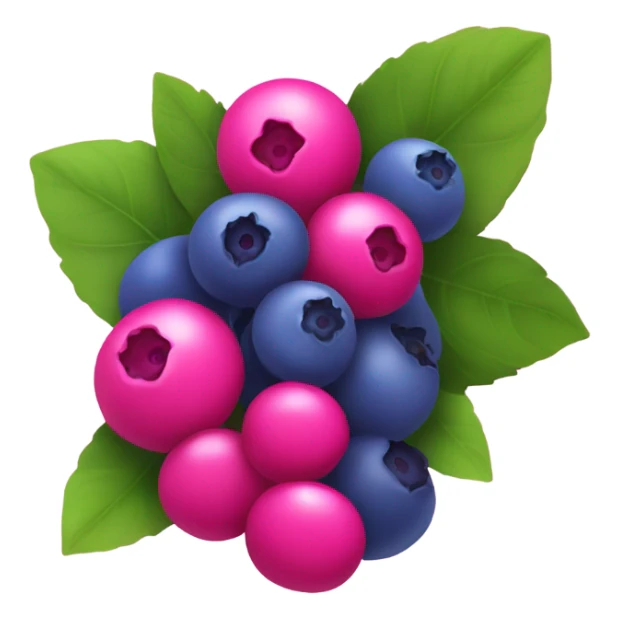 Clusters of blueberries that are hot pink sticker