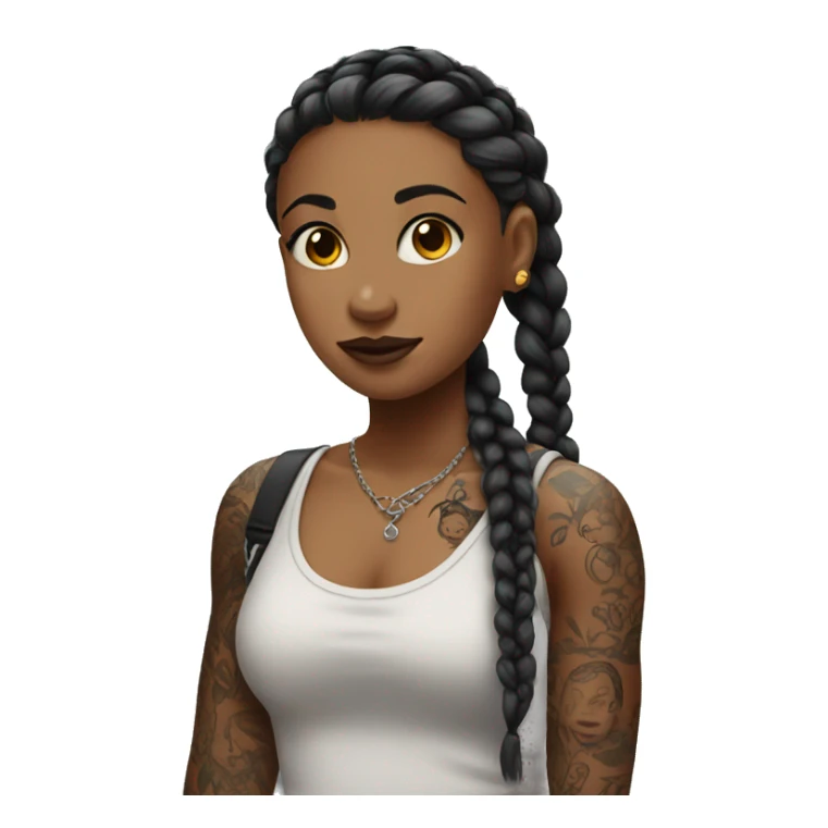 Girl with braids and tattoos sticker