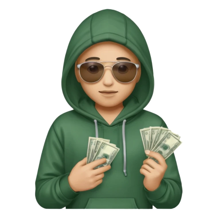 hoodie, sunglasses, money ALL DIGITAL sticker