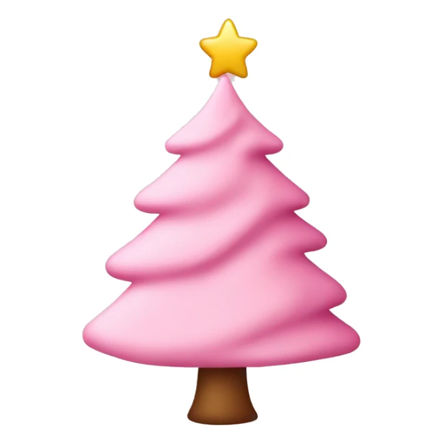 baby pink christmas tree sticker