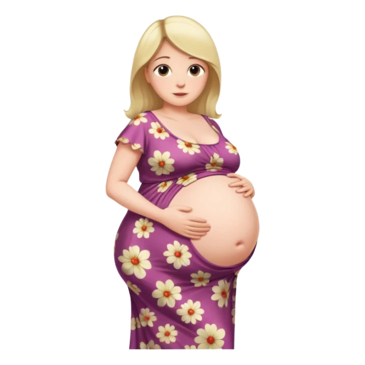 heavily pregnant woman with extremely huge overdue belly sticker