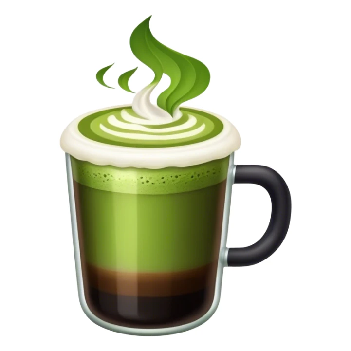 1 cup Coffee near 1 cup matcha sticker