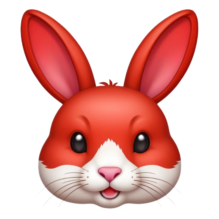 Sichuan rabbit head with spices and red color, simplified emoji style with bold outlines and bright colors, cartoon style Chengdu specialty Tou Tou sticker