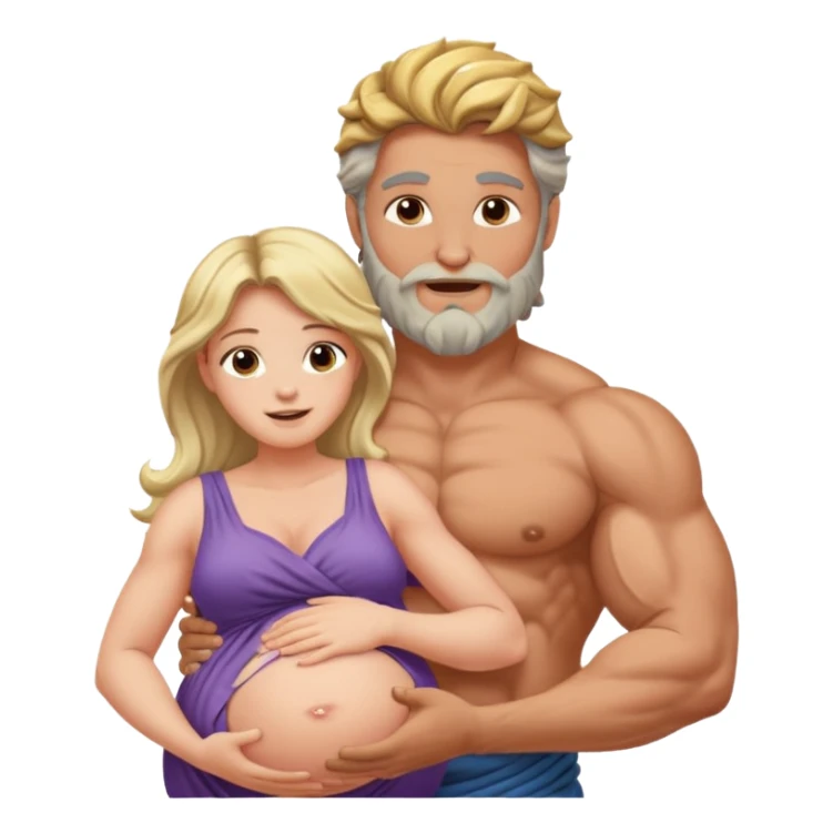 pregnant woman being held by zeus sticker