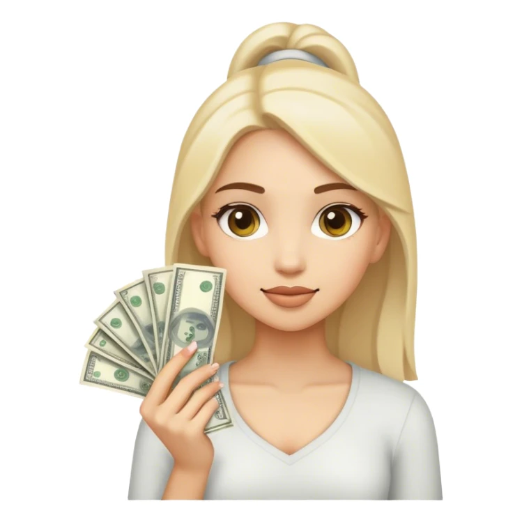 Girl with money sticker