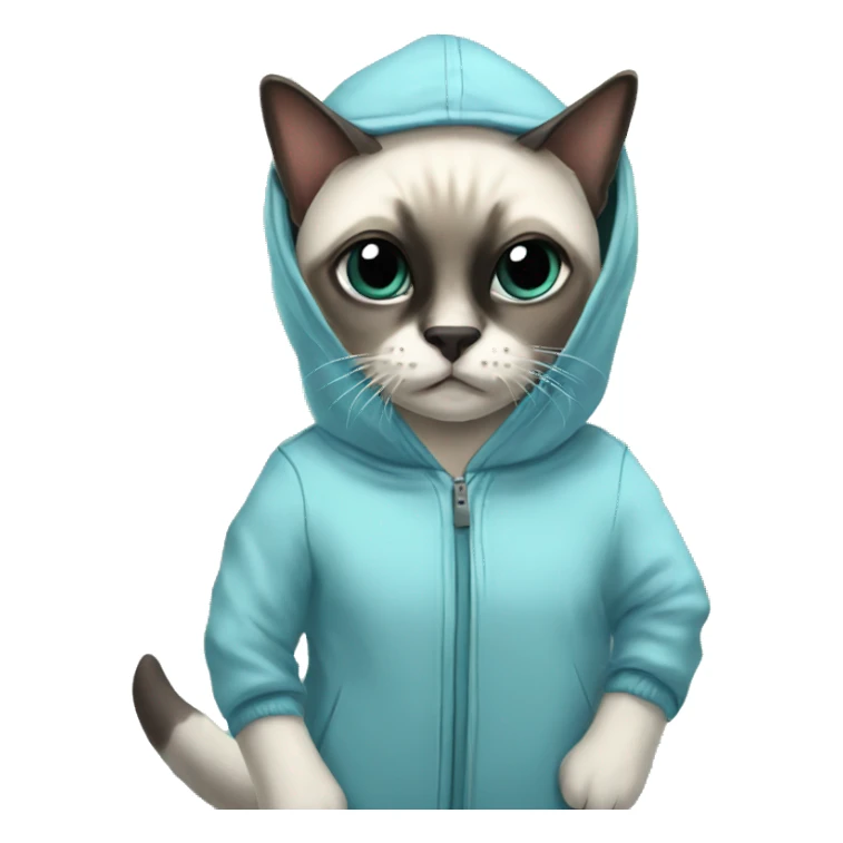 siamese cat in an shark onesie sticker
