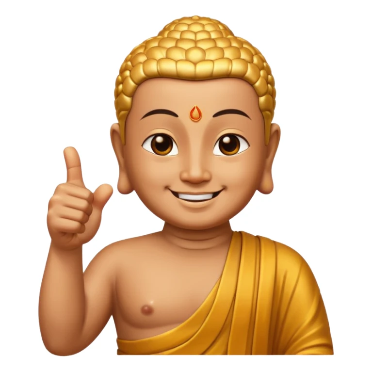 Buddha smiles and gives a thumbs up sticker