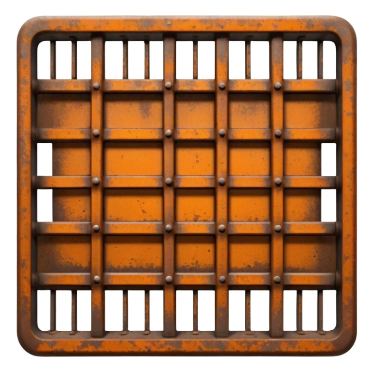 Rusting Metal Grate, seamless, top down perspective, in the style of gritty realism sticker