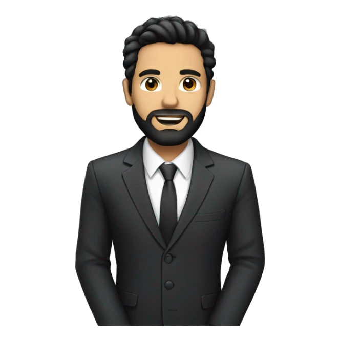 Man in suit with black hair and beard sticker