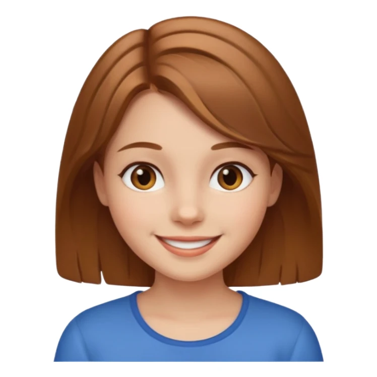 Emoji de chica con piel clara y cabello café claro sticker