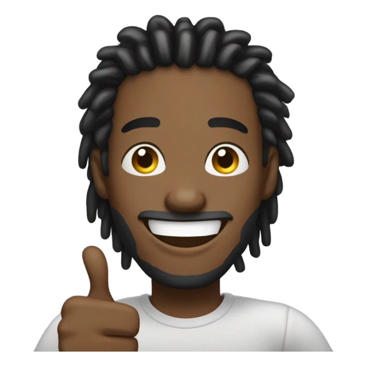 Black man with dreads smiling with 2 thumbs up sticker