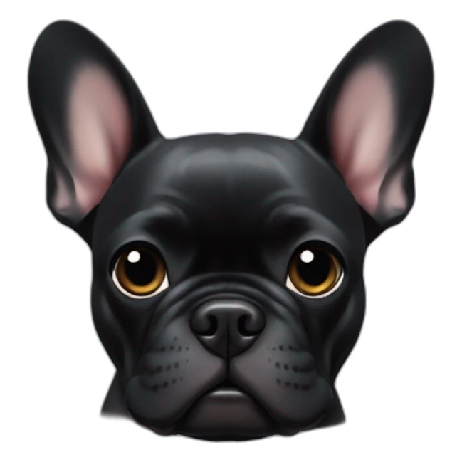 black french bulldog hearth sticker