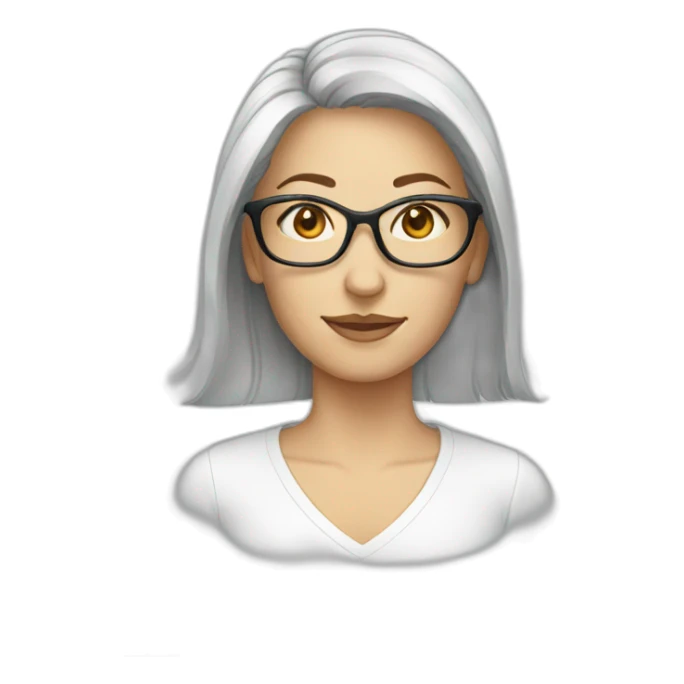 white woman wear glass sticker