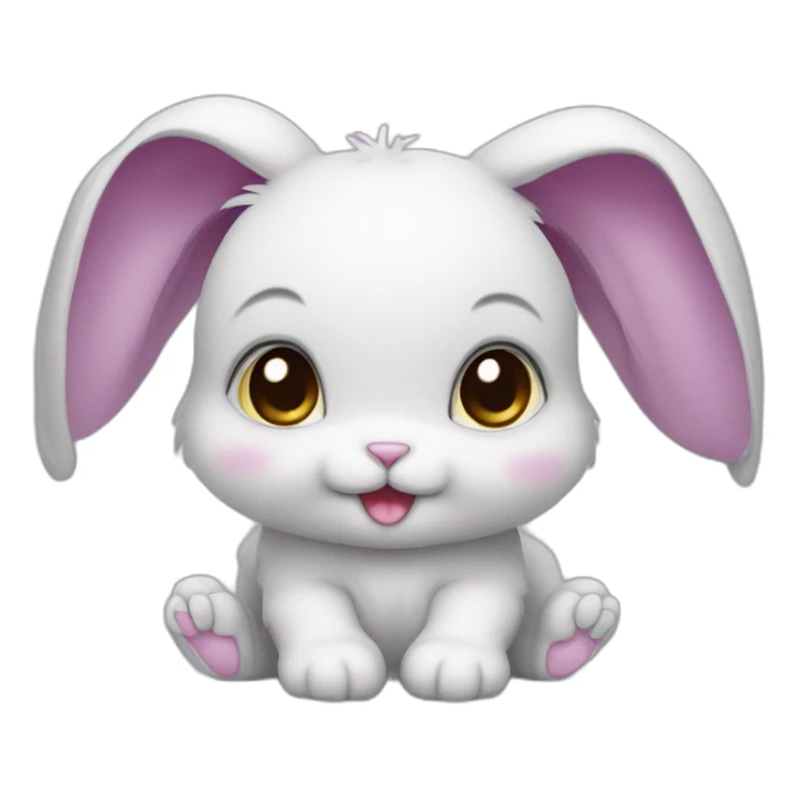 voilet color baby rabbit sticker