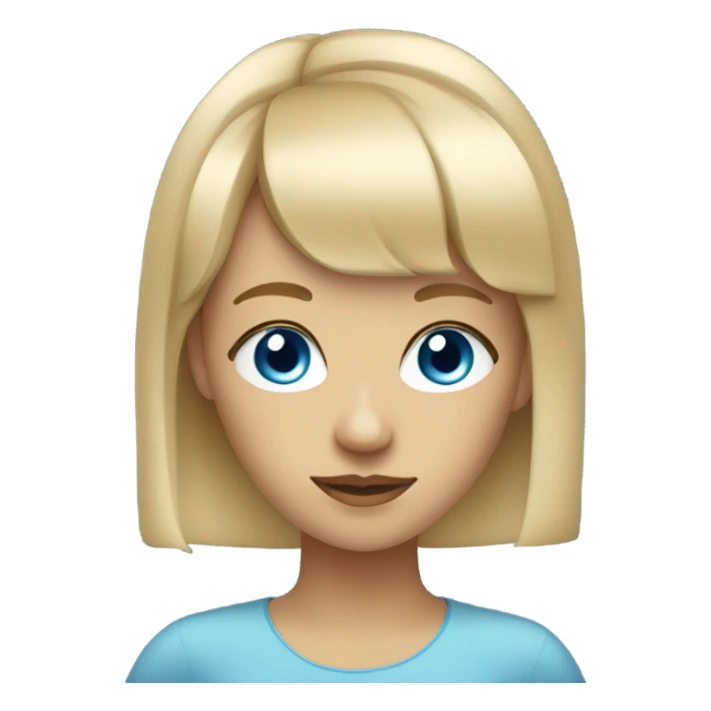 wisdom in her gaze blue eyes blonde hair with bangs sticker