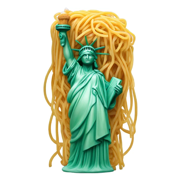 Statue of liberty with spaghetti  sticker