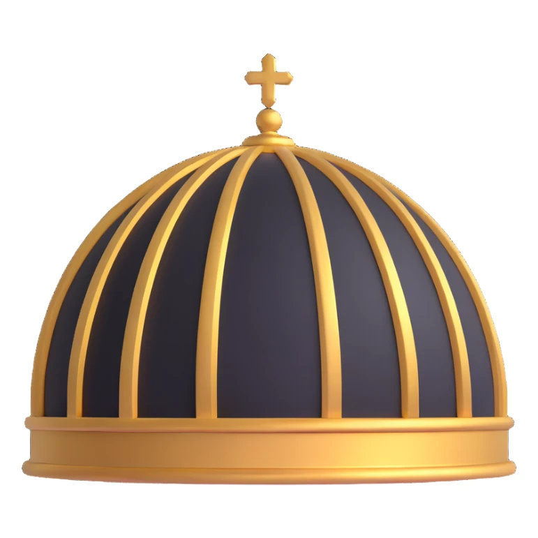 dome with a golden finish, elegant and rounded sticker