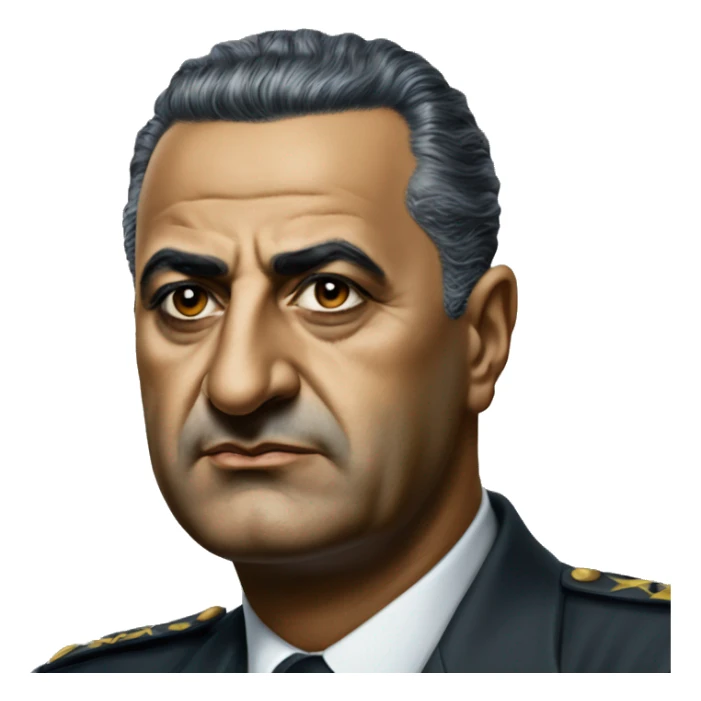 Gamal Abdel Nasser photorealistic serious sticker