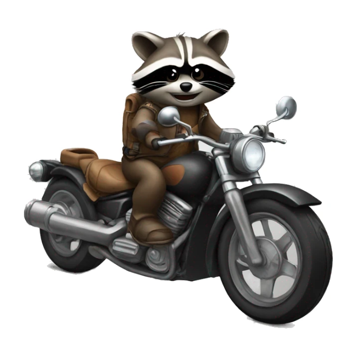 Raccoon on motorcycle  sticker
