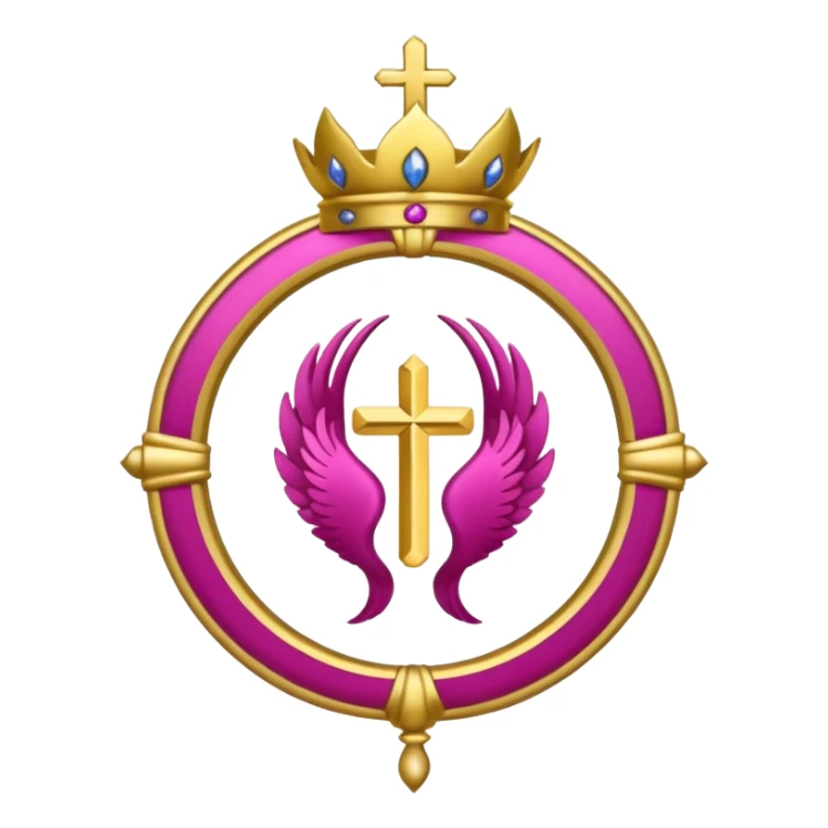 ave maria's emblem with a touch OF MAJENTA sticker