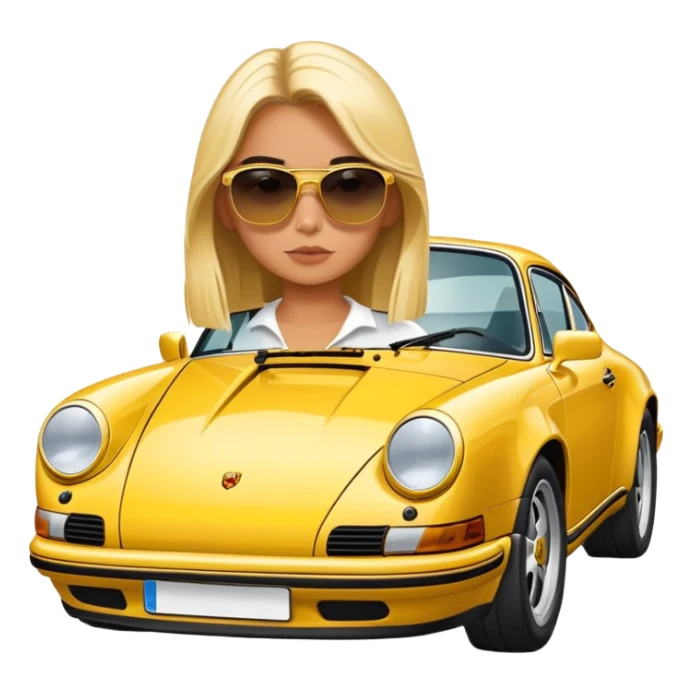 Yellow Porsche 911 992 with girls sticker