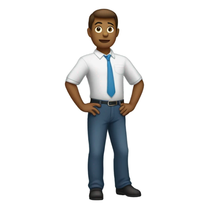 A person standing with their hand on the hip popped out kinda sticker