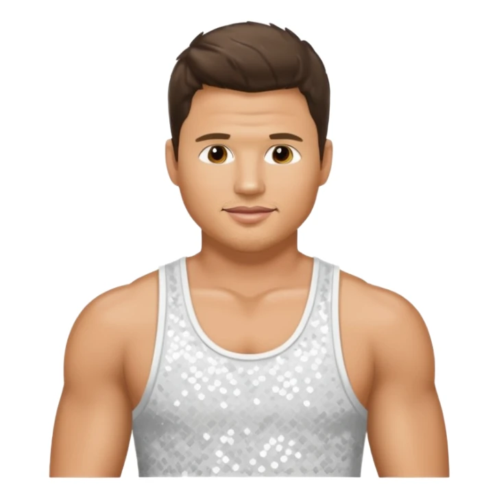 Nick Lachey from 98 Degrees with white sequin tank top sticker
