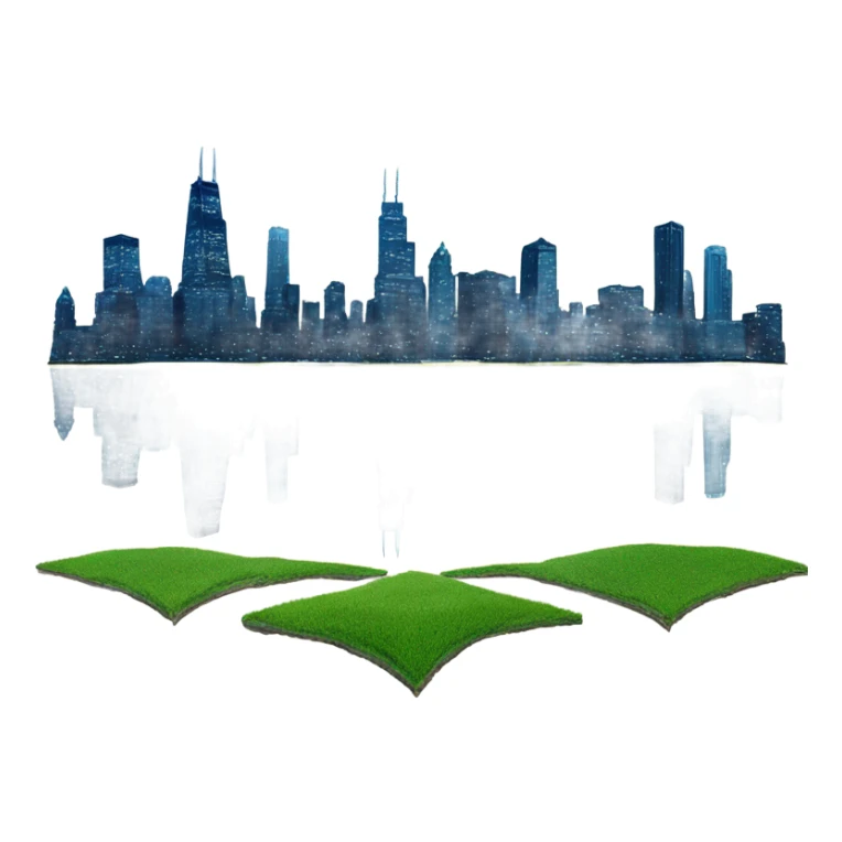 chicago Skyline with on grass and water sticker