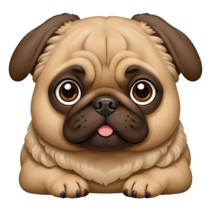 A pug with long curly hair and big ears sticker