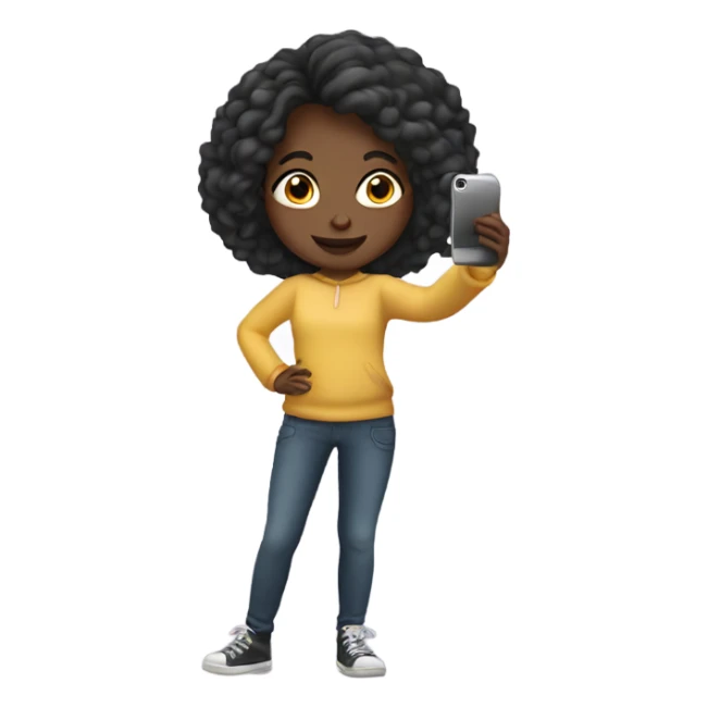 Girl taking a selfie full body sticker