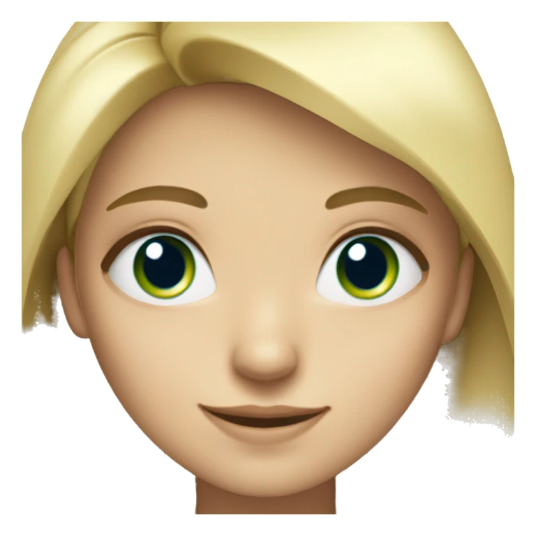 Blonde girl with blue and green eyes smiling  sticker
