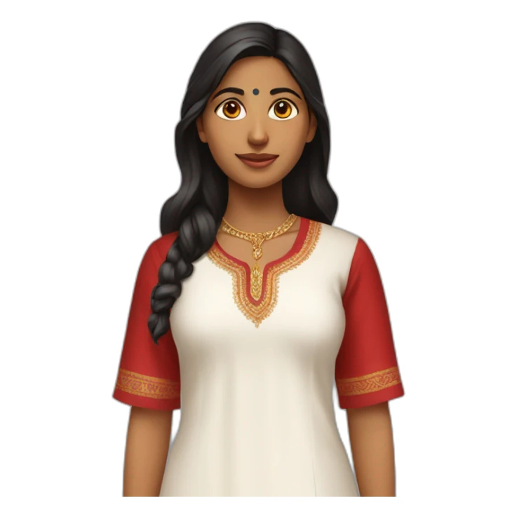 indian girl wearing a blood red kurti and white pajama sticker