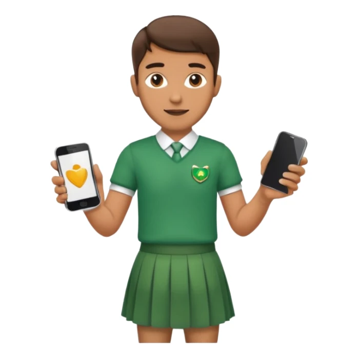 ireland man with skirt and smartphone, half body sticker