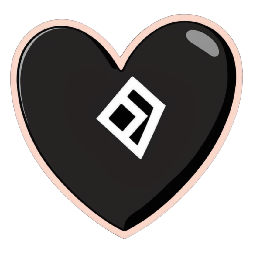 Wu-Tang Clan W symbol inside a heart sticker