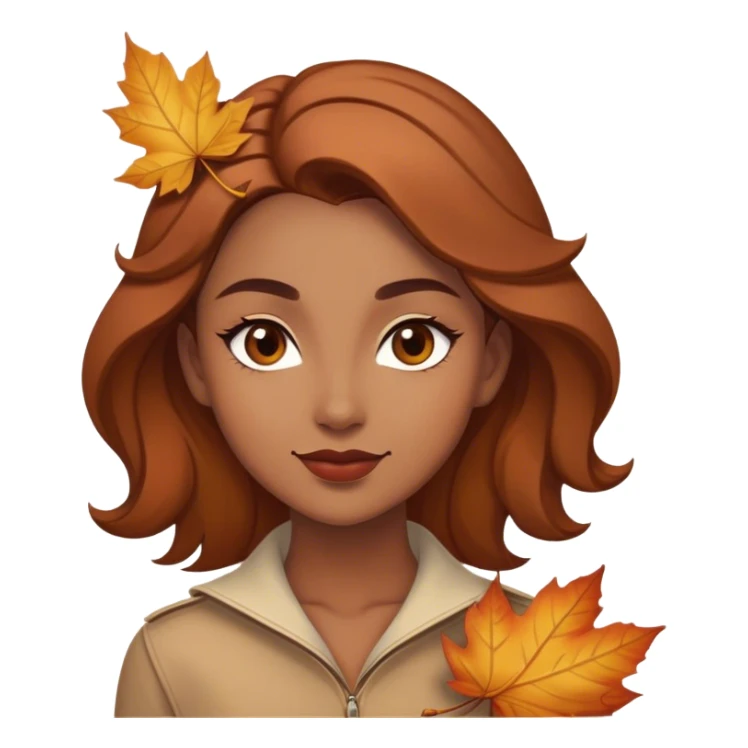 Cinematic Playful Pocahontas Portrait Emoji, Tilting her head with a knowing smirk, holding a delicate autumn leaf, eyes glimmering with adventure, an enchanting blend of confidence and charm, absolutely captivating! sticker