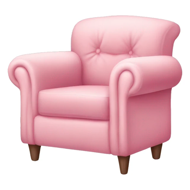 realistic pastel pink armchair with blanket sticker