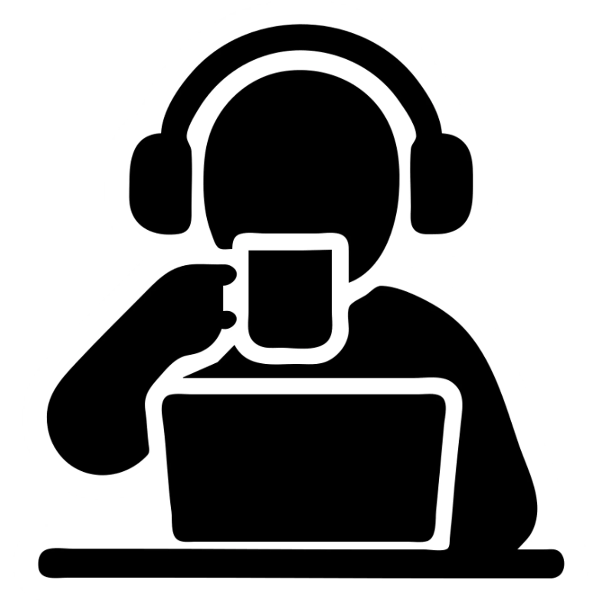 emoji ios 18, guy in headphones at computer, drinking coffee sticker