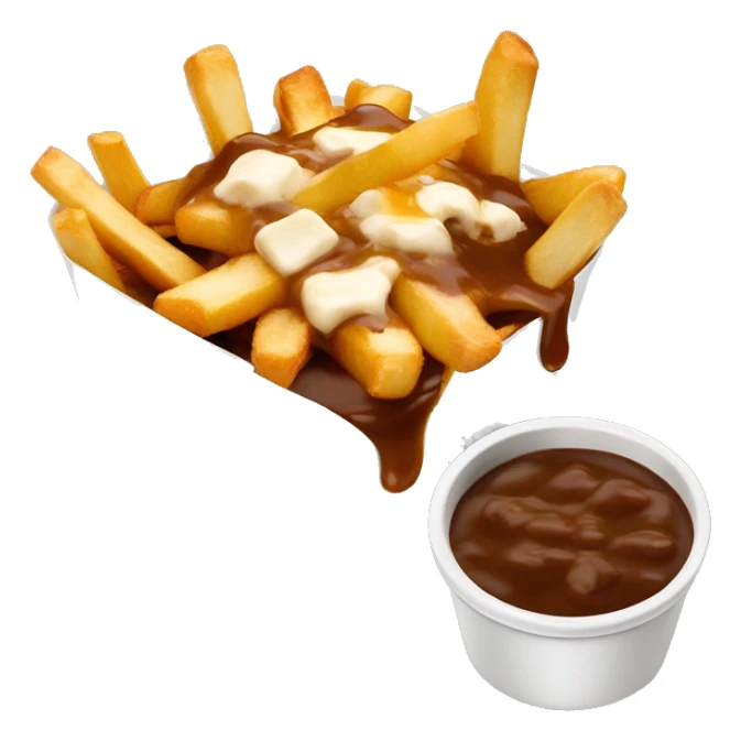 “Quebec poutine with crispy fries, melted white cheese curds, and rich brown gravy.” sticker