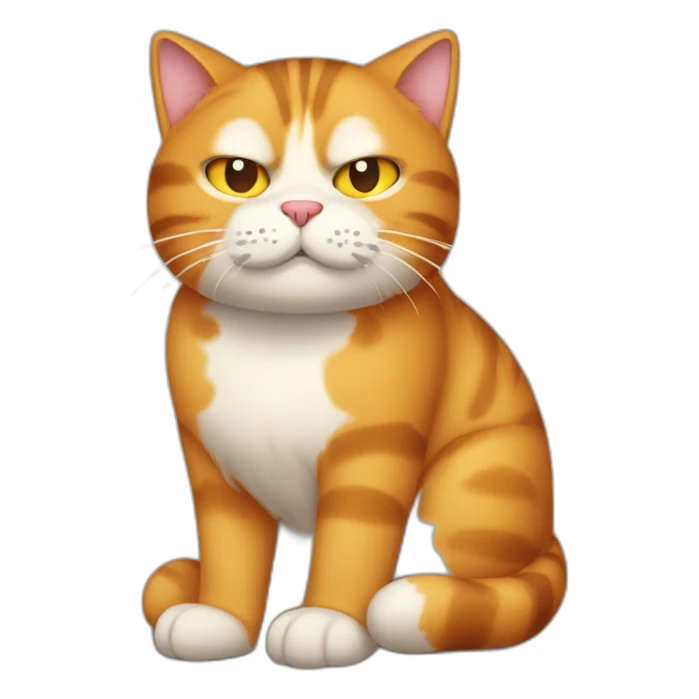 Garfield-style sleepy-eyed cat  sticker