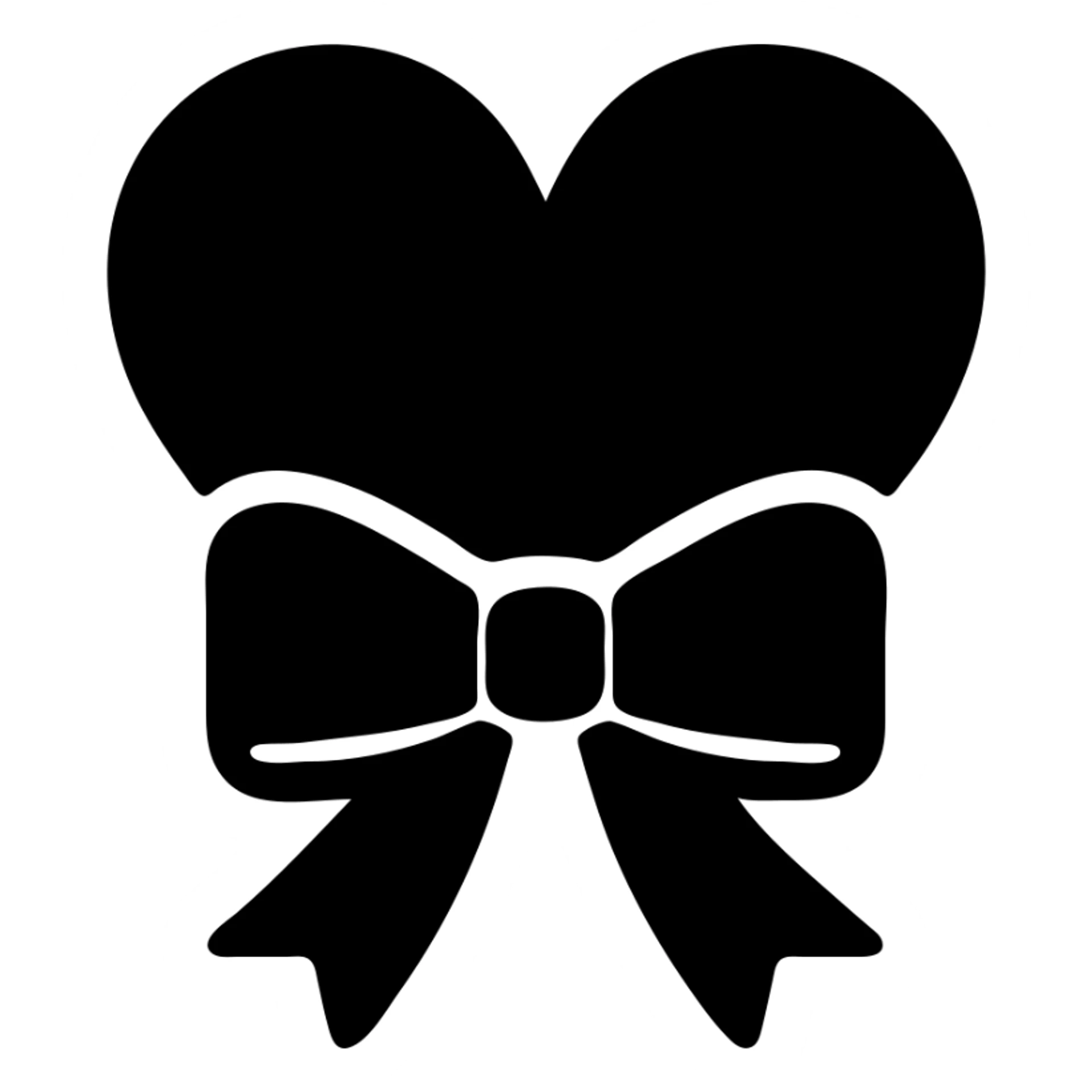 gothic heart with a black velvet ribbon, solid filled icon style sticker