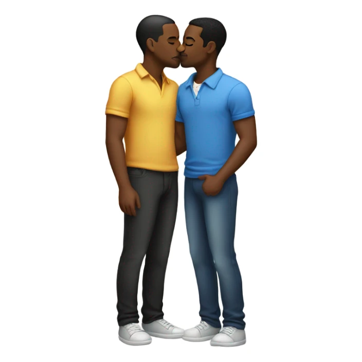 Black gay men kissing  sticker