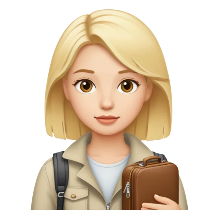 travel girl with blonde hair sticker