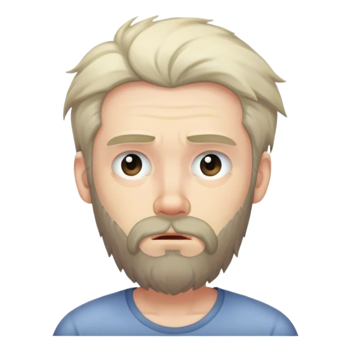 man with undone beard and hair looking sleepy sticker