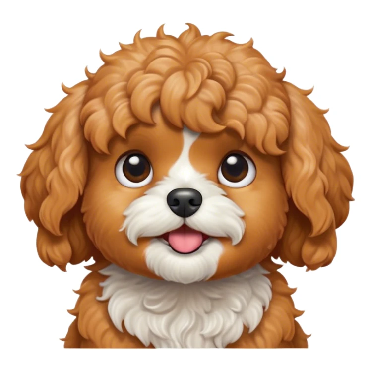 Cinematic Comical Apricot Cavoodle Portrait Emoji, Head tilted dramatically with an exaggeratedly shocked or offended expression, featuring a soft, curly apricot coat with charming white patches, wide, expressive brown eyes filled with exaggerated disbelief, Simplified yet hilariously expressive features, highly detailed, glowing with a slightly sassy glow, high shine, dramatic yet playful, stylized with an air of attitude, bright and endearing, soft glowing outline, capturing the essence of a sassy and over-the-top companion, so meme-worthy it feels like it could side-eye its way into internet fame instantly! sticker
