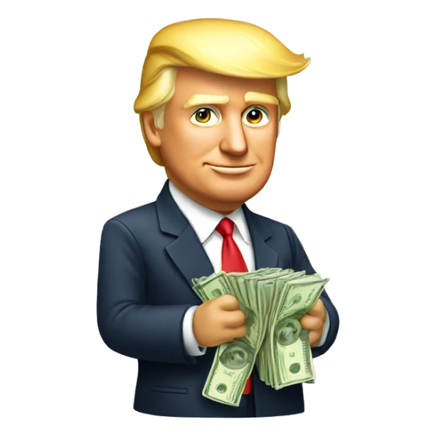 donald trump with money sticker